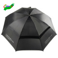 Capa de tubulação forte à prova de tempestade e resistente à água com alça de borracha para cima e para baixo Guarda-chuva de golfe com ventilação de ar de duas camadas